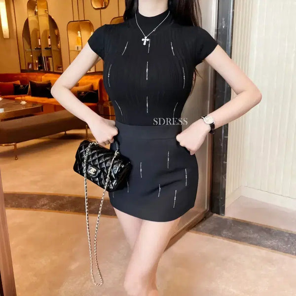 [BUNJANG] Imported Clothing Cubic Mini Skirt - Size S / 수입의류 큐빅 미니스커트 s