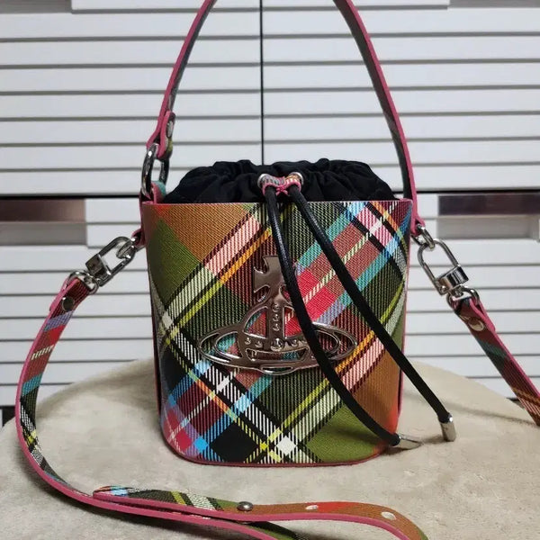 [BUNJANG] Vivienne Westwood Betty Check Multicolor Bucket Bag / 비비안웨스트우드 베티체크 멀티컬러 버킷백