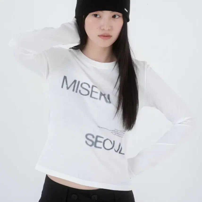 [BUNJANG] Miseki Seoul Long Sleeve White / 미세키서울 롱슬리브 화이트
