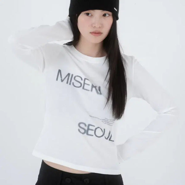 [BUNJANG] Miseki Seoul Long Sleeve White / 미세키서울 롱슬리브 화이트