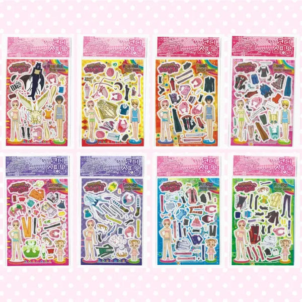 [BUNJANG] Character Transformation 2nd Mid-Size Coordi Sticker 8-Set / [구판] 8종 세트 캐릭캐릭체인지 중형 코디스티커 2기 두근두근 고전문구 푸른팬시 아바타