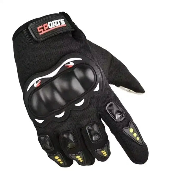 [BUNJANG] Hard Shell Motorcycle Riding Gloves with Hard Knuckle Protection and Anti-Slip Grip - Black/White, Free Size / 하드 너클 보호대와 미끄럼 방지 기능이 적용된 오토바이 및 라이딩용 하드쉘 스포츠 블랙앤화이트 장갑(프리사이즈)이 장갑은 오토바이 운전, 자전거 라이딩, 오프로드 스포츠 등 야외