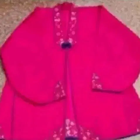 [BUNJANG] Hot Pink Hanbok Half-Sleeved Jacket / 핫핑크 반마고자