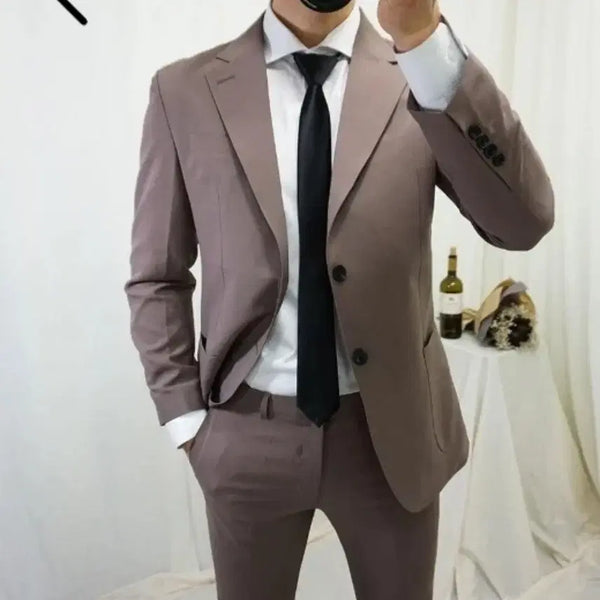[BUNJANG] Men's Brown Slim Fit Suit Set / 남성 정장 세트 브라운