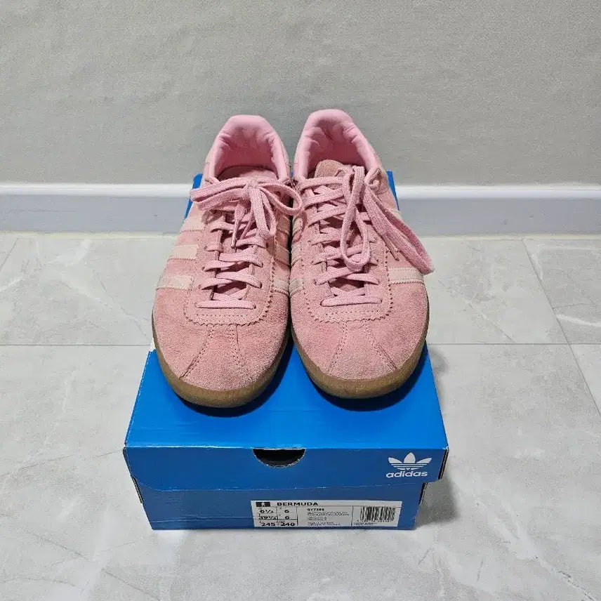 [BUNJANG] Adidas Bermuda Suede Pink 245mm Sneakers / 아디다스 버뮤다 핑크 스웨이드 245 운동화