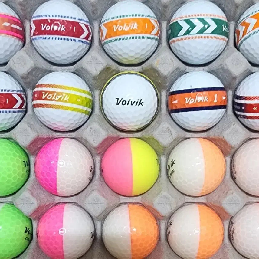 [BUNJANG] Volvik Trackball Half/Half Ball A-Grade Used Golf Balls (20 count) / 볼빅 트랙볼 반반볼 A급 로스트볼 골프공 20알