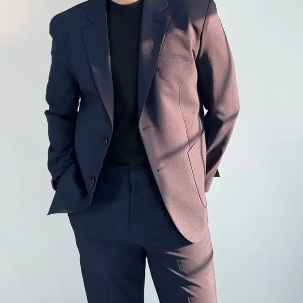 [BUNJANG] Navy Two-Button Suit Set / 네이비 투버튼 정장 세트