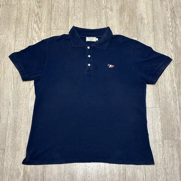 [BUNJANG] Maison Objet Navy Collar T-Shirt / 메종오브제 카라티 네이비