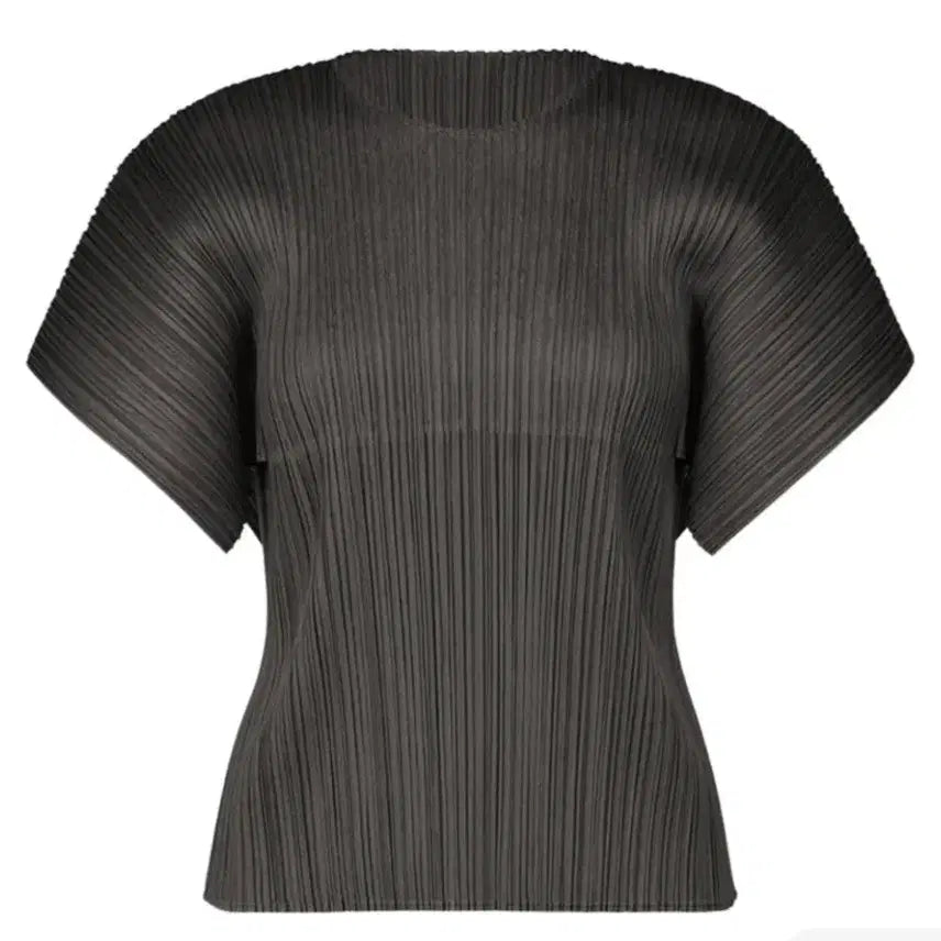 [BUNJANG] Pleats Please Charcoal Short Sleeve T-Shirt / 플리츠 플리즈 탑 차콜