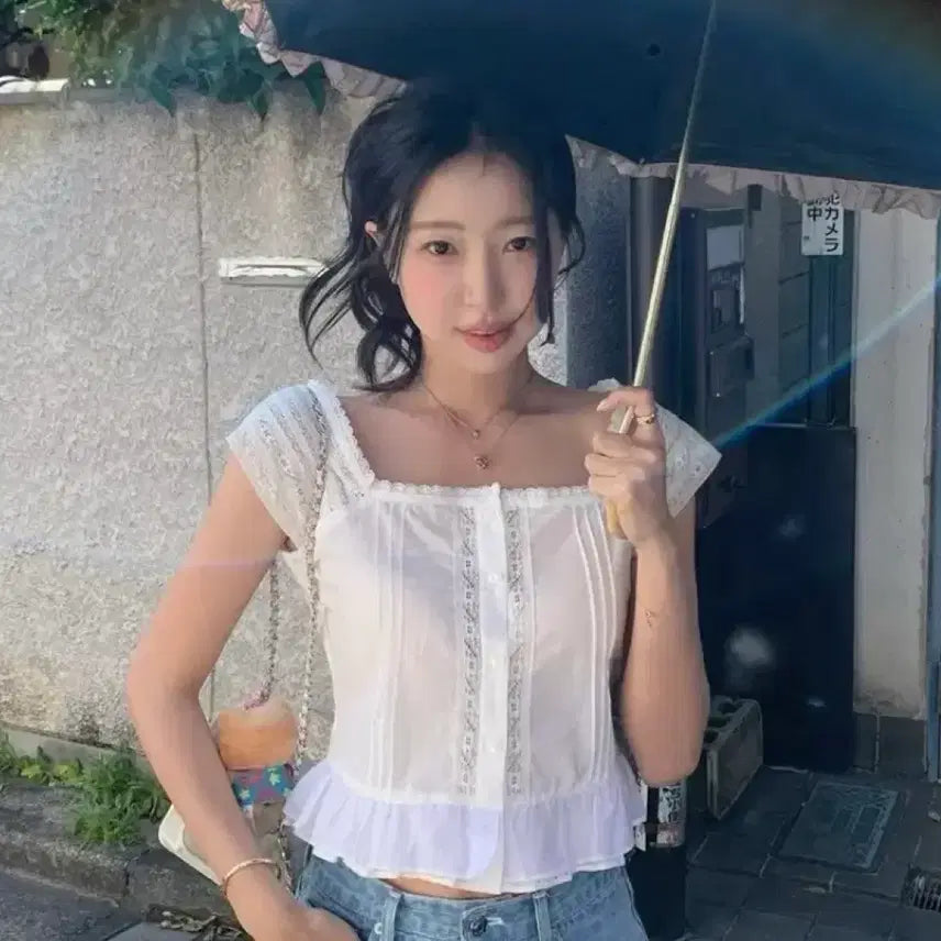 [BUNJANG] SIYE BLUR Blouse White / 시예 블러 블라우스 화이트