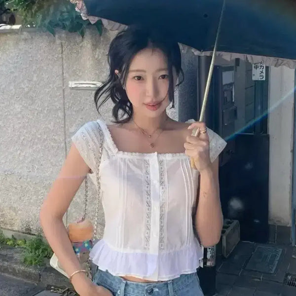 [BUNJANG] SIYE BLUR Blouse White / 시예 블러 블라우스 화이트