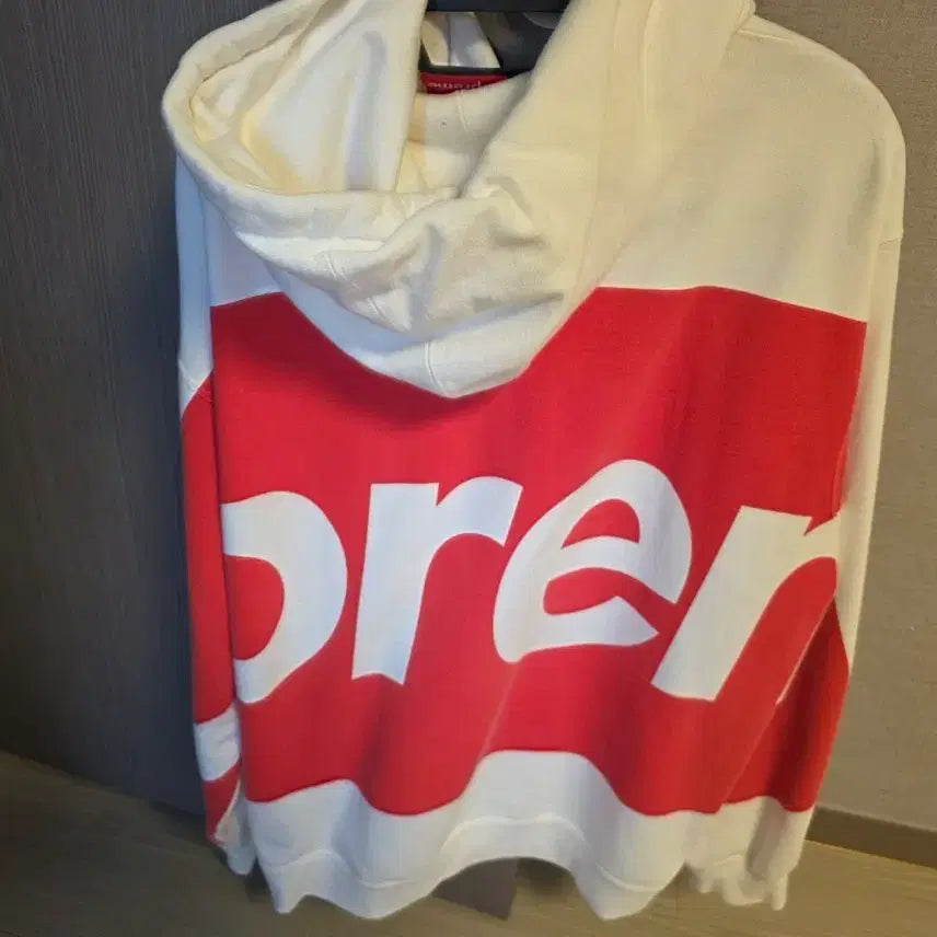[BUNJANG] Supreme Box Logo Hoodie White/Red / 슈프림 박스로고 후드티 화이트/레드
