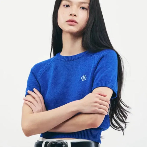 [BUNJANG] Citybreeze Small Symbol Logo Short Sleeve Knit / [시티브리즈] 스몰 심볼 로고 반팔 니트