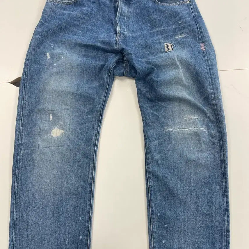 [BUNJANG] Ordinary Fits Loose Ankle Denim 34 Washed Jeans / 오디너리핏츠 루즈앵클데님 34 데미지 워싱진 팝니다.(상태좋음)