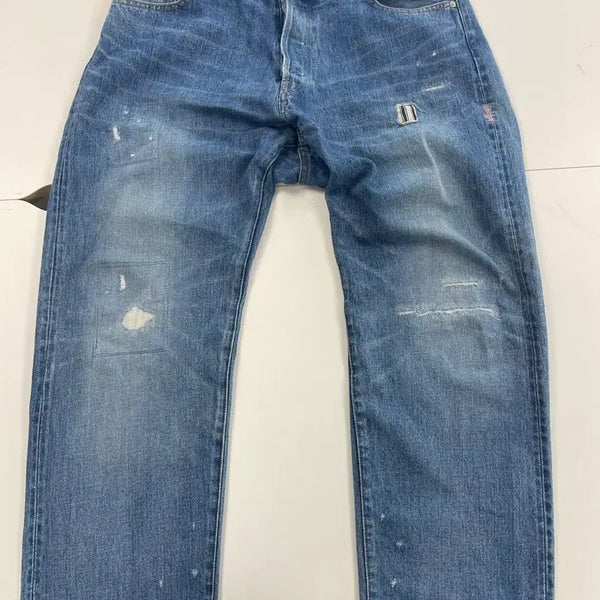 [BUNJANG] Ordinary Fits Loose Ankle Denim 34 Washed Jeans / 오디너리핏츠 루즈앵클데님 34 데미지 워싱진 팝니다.(상태좋음)