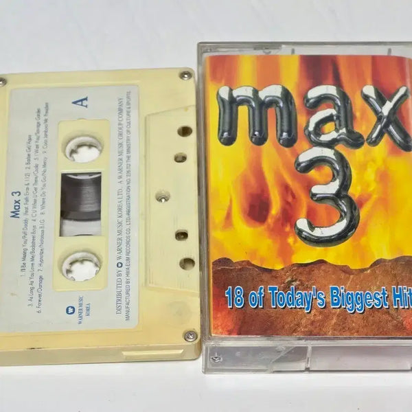 [BUNJANG] Max 3: 90s Pop Hits Collection Cassette Tape / 90년대 팝 히트곡 모음집 - Max 3 (18의 투데이스 비기스트 히츠)