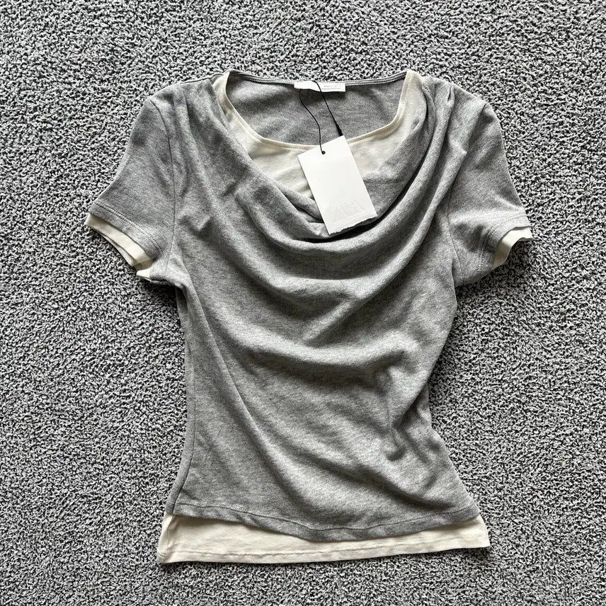 [BUNJANG] Zara Layered T-Shirt - Grey / Zara . 자라 레이어드 티셔츠 (새상품)