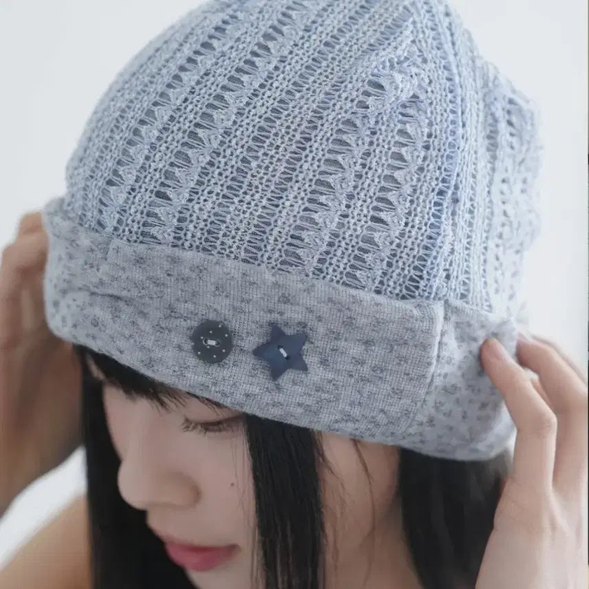 [BUNJANG] TheOpen Product Summer Button Beanie Baby Blue / 밈더워드로브 써머리 버튼비니 여름비니 여름모자 베이비 블루