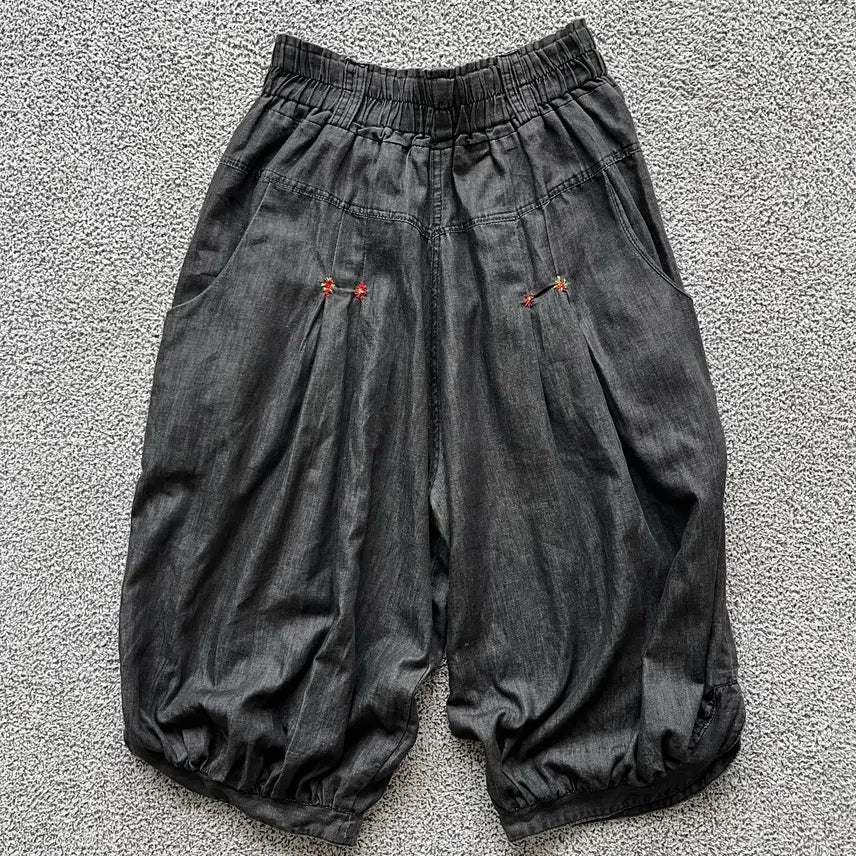 [BUNJANG] Japanese Vintage Balloon 7-Sleeve Pants Charcoal / JPN . 일본빈티지 벌룬 7부 팬츠