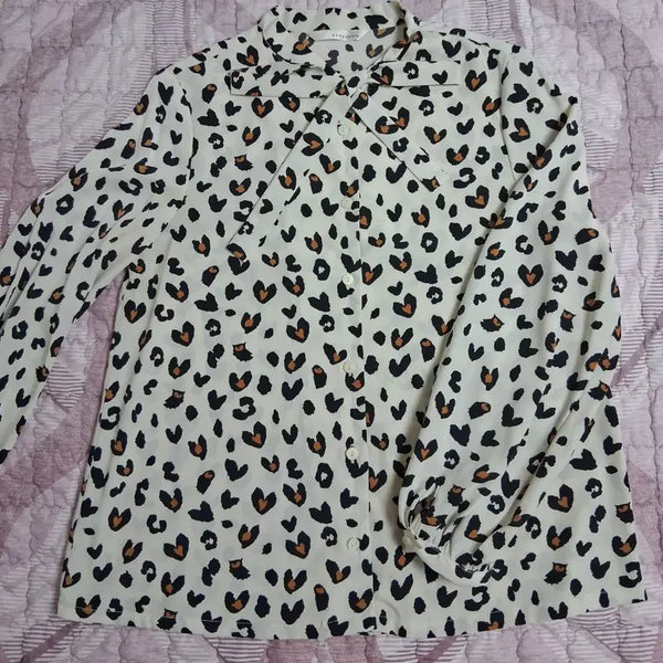 [BUNJANG] Lenibon Leopard Chiffon Blouse / 레니본 호피레오파드쉬폰블라우스55