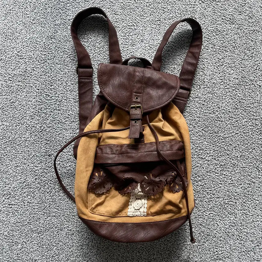 [BUNJANG] Japanese Vintage Mori Girl Crochet Backpack / JPN . 일본빈티지 모리걸 크로쉐 백팩