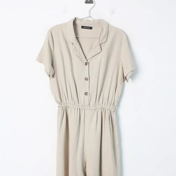 [BUNJANG] CHIP CLIP Linen Blend Overalls Pants [WOMAN L] / 칩 클립 린넨혼방 오버롤팬츠 [WOMAN L]