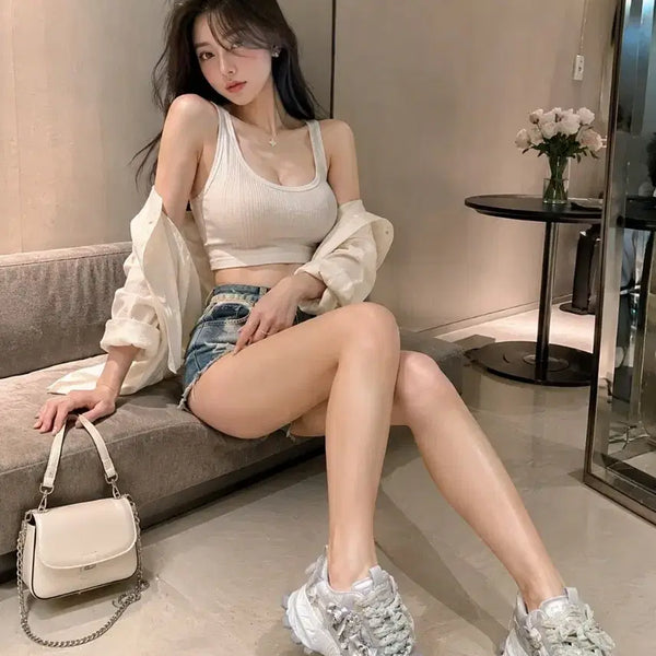[BUNJANG] Handmade Cubic Flower Embellished Platform Sneakers / 수제화 어글리스니커즈