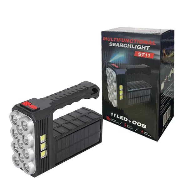 [BUNJANG] High-Performance Solar & USB Rechargeable 11-LED Spotlight with COB Light (G-549) / 고성능 태양광 충전 11구 LED 서치라이트 COB등 G-549