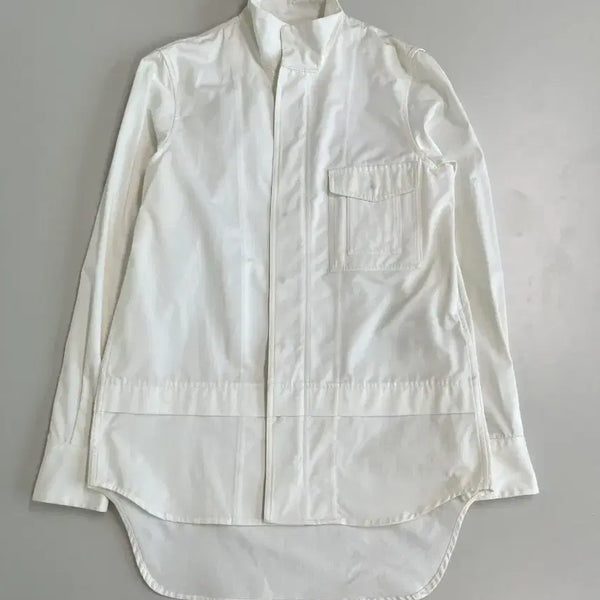 [BUNJANG] Diesel High-Neck Cotton Jacket Shirt White Size 85 / [정품/85] 디젤 하이넥 코튼 자켓형 셔츠