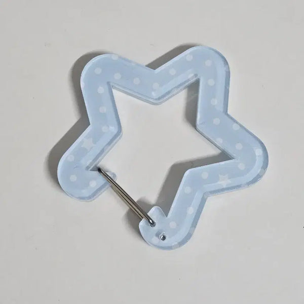 [BUNJANG] Star Carabiner Pastel Blue Dot / 별 카라비너 파스텔 블루 도트