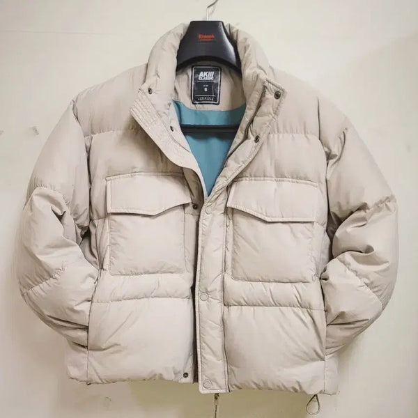 [BUNJANG] AKIII CLASSIC Premium Goose Down Short Padding (Beige, Size S) / AKIII CLASSIC 구스다운 숏패딩 S 베이지