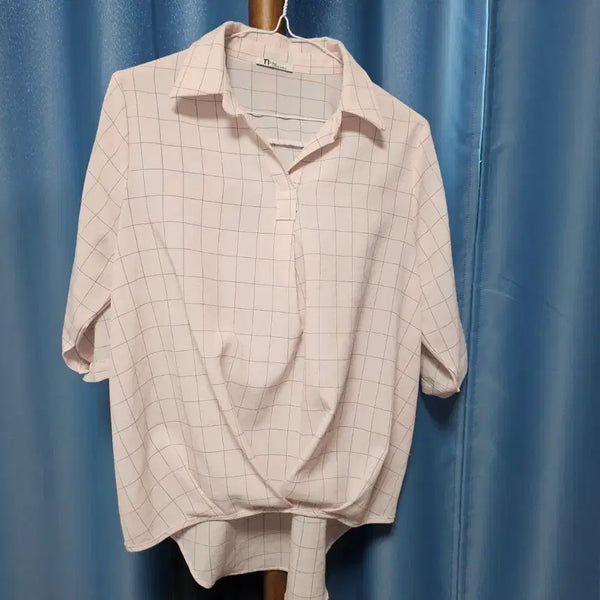 [BUNJANG] Women's Check Pattern Shirt Blouse / 체크 패턴 셔츠 블라우스