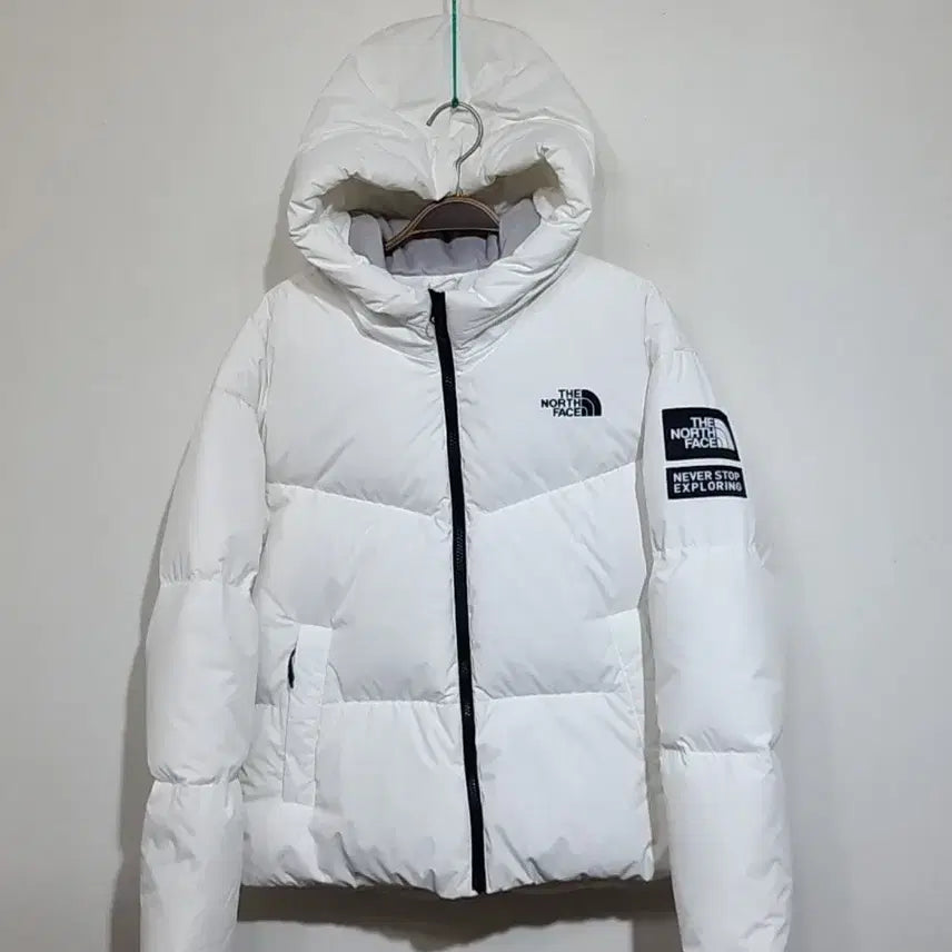 [BUNJANG] The North Face White Goose Down Padded Hooded Jacket (Size L) / (L) 노스페이스 패딩점퍼 화이트 거위털 구스다운 후드자켓