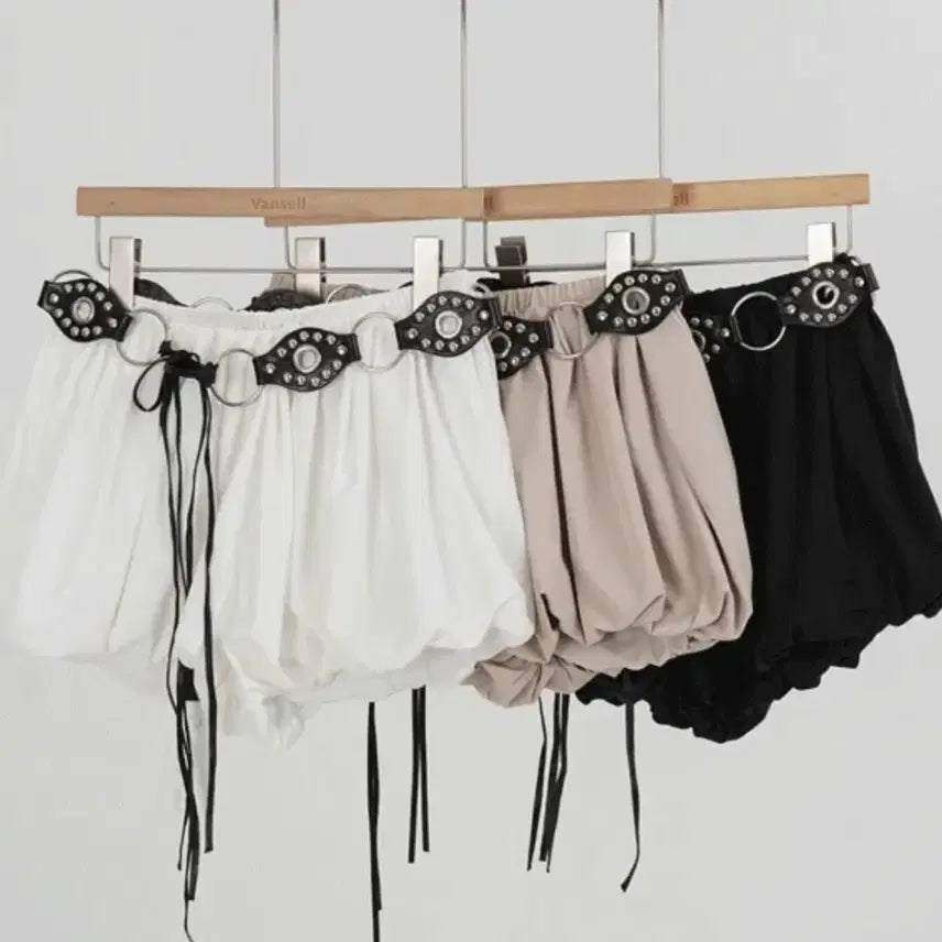 [BUNJANG] Belt Set Banding Balloon Pants Skirt - White / (새상품) 벨트 세트 밴딩 벌룬 팬츠 스커트 화이트