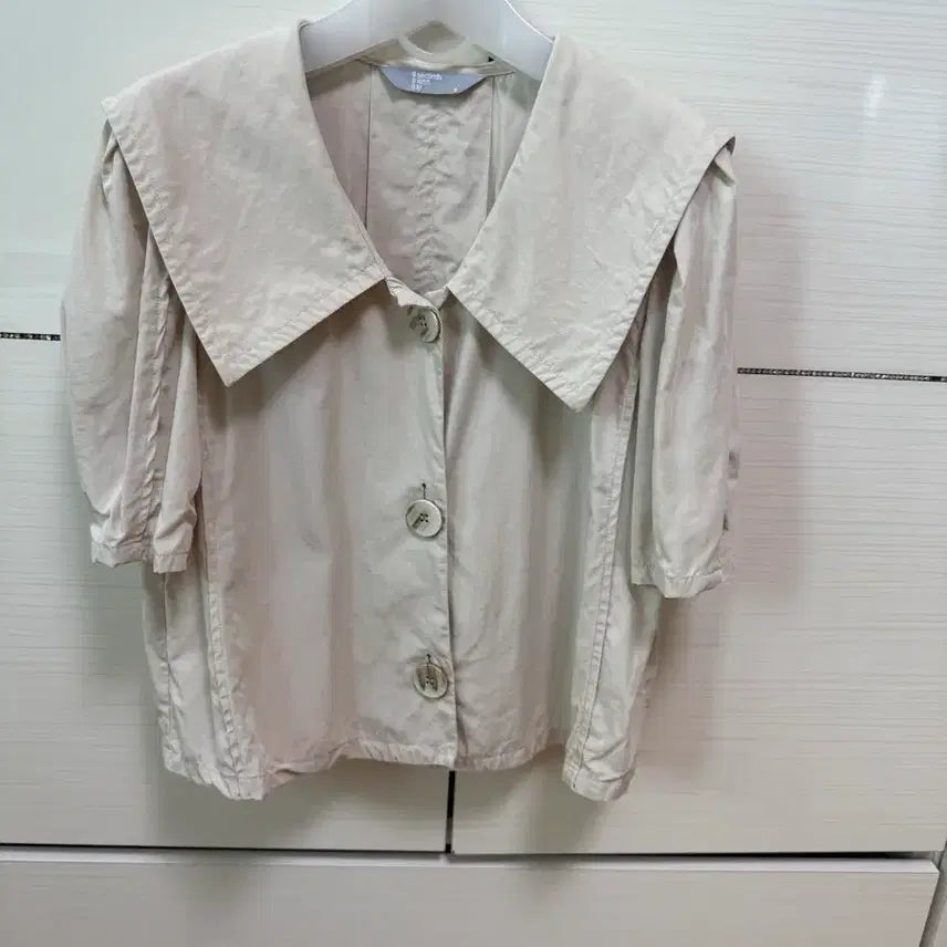 [BUNJANG] 8SECONDS Beige Collar Blouse S / 에잇세컨즈 베이지 카라블라우스