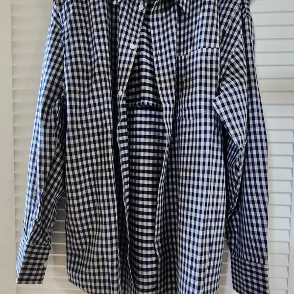 [BUNJANG] Check Pattern Long Sleeve Shirt Navy / (새상품) 체크 패턴 셔츠 남색