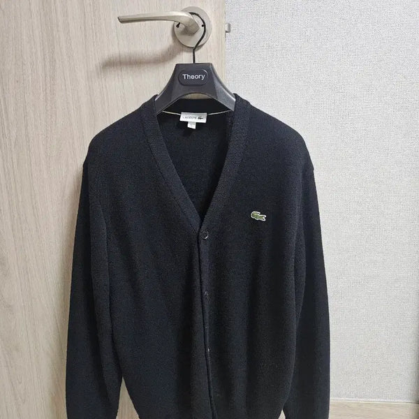 [BUNJANG] Lacoste V-Neck Cardigan Black Size L / 라코스테 가디건 5사이즈 블랙