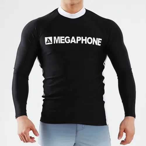[BUNJANG] Megaphone Watersports BASIC MEN RASH GUARD - Black (Size M) / [새상품] 메가폰 워터스포츠 M사이즈 BASIC MEN RASH GUARD-BLACK