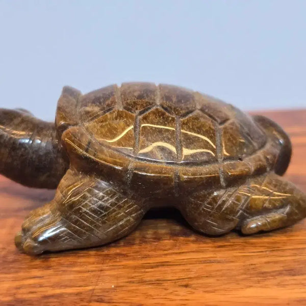 [BUNJANG] Tiger's Eye Tortoise Mineral Stone / 26081103 좋은 기운을 내뿜는 호안석 장수 거북이 광물 수석 팝니다