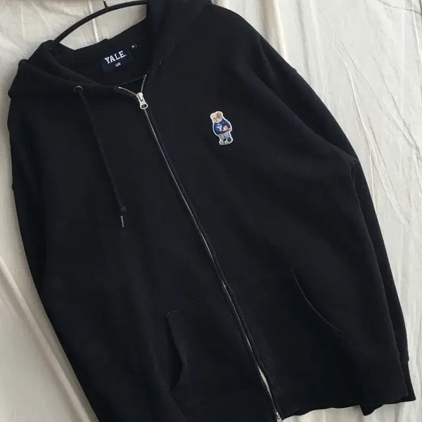 [BUNJANG] Yale Chest Logo Hoodie Zip-Up / 예일 가슴로고 후드집업