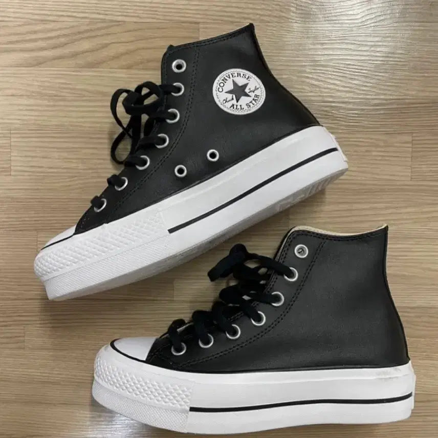 [BUNJANG] Converse All Star Leather High Top Sneakers Size 220 / 새상품) 컨버스 올스타 레더 하이탑 220