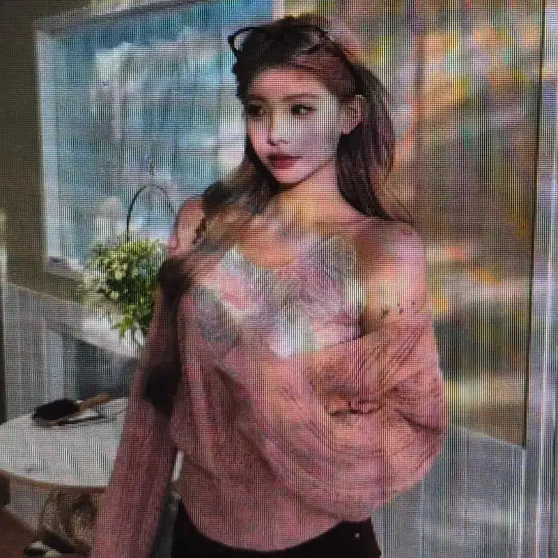 [BUNJANG] Lace Tank Top & Off-Shoulder Sweater Set / (해외배송)레이스 나시 탑 오프숄더 스웨터 세트 3컬러