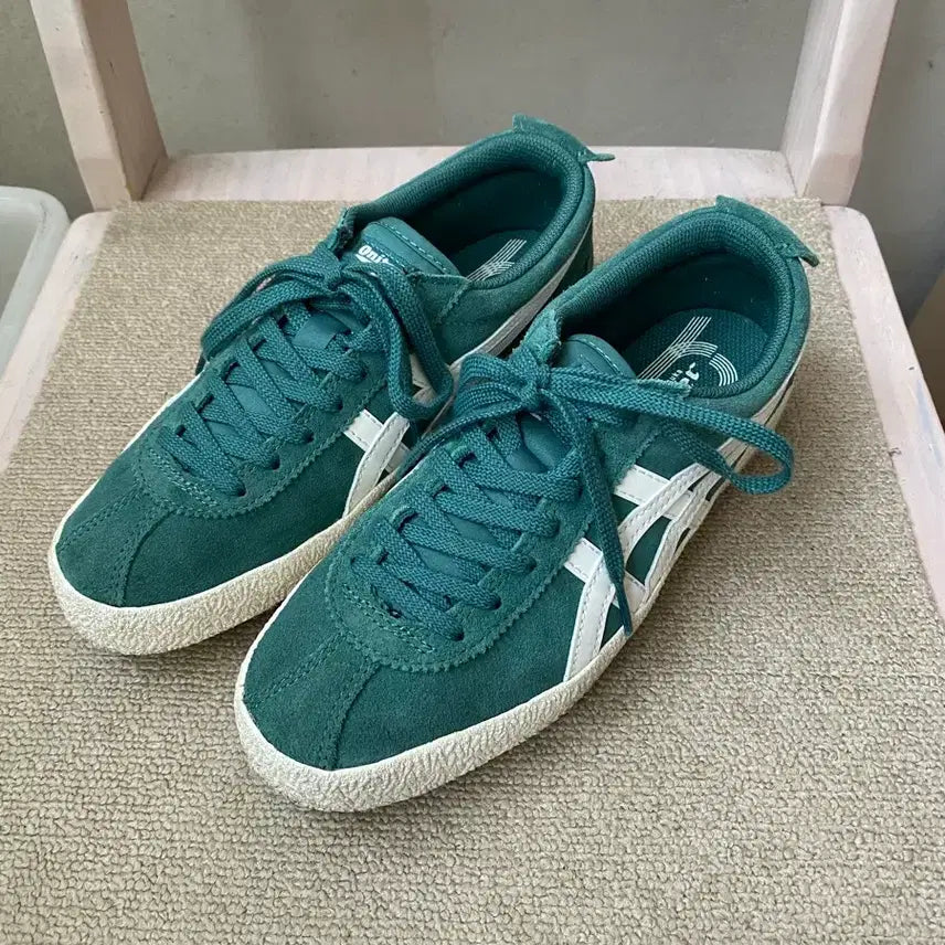 [BUNJANG] Onitsuka Tiger Mexico 66 Suede Deep Green & White Sneakers / 오니츠카타이거 멕시코 66 스웨이드