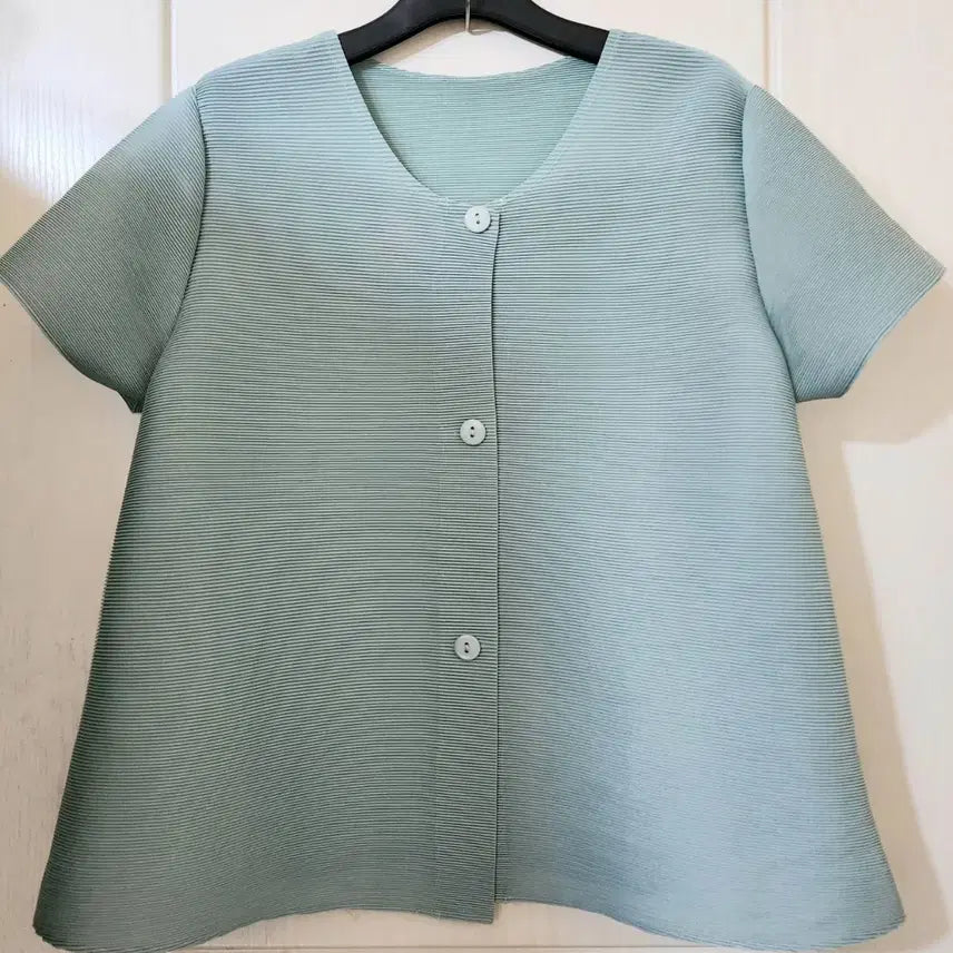 [BUNJANG] Pleated Short Sleeve Button Jacket / 플리츠 반팔 단추자켓