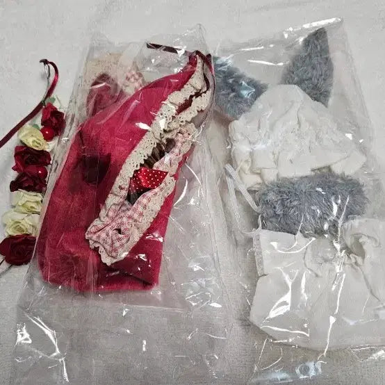 [BUNJANG] Red Hat & Wolf Set Bundle (2 Sets) / 솜인형 옷 빨간 모자와 늑대 2세트 일괄  솜깅옷
