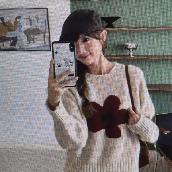 [BUNJANG] Flower Pattern Knit 3 Colors / (해외배송)플라워 패턴 니트 3컬러