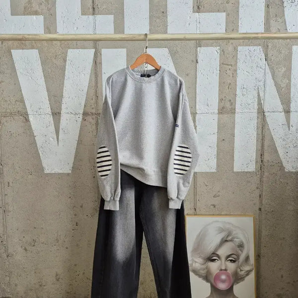 [BUNJANG] Saint James Elbow Patch Sweatshirt / 세인트제임스 엘보패치 맨투맨