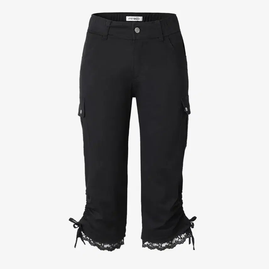 [BUNJANG] Mireco Lace Corset Capri Pants Black / 미레코 LACE CORSET CAPRI PT BLACK 카프리팬츠