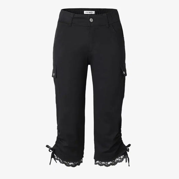 [BUNJANG] Mireco Lace Corset Capri Pants Black / 미레코 LACE CORSET CAPRI PT BLACK 카프리팬츠