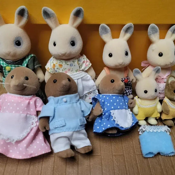 [BUNJANG] Sylvanian Families Old Rare Set - Three Families Bundle / 실바니안 올드레어 콘탑멍토끼/갈색두더지/올드순록가족 일괄
